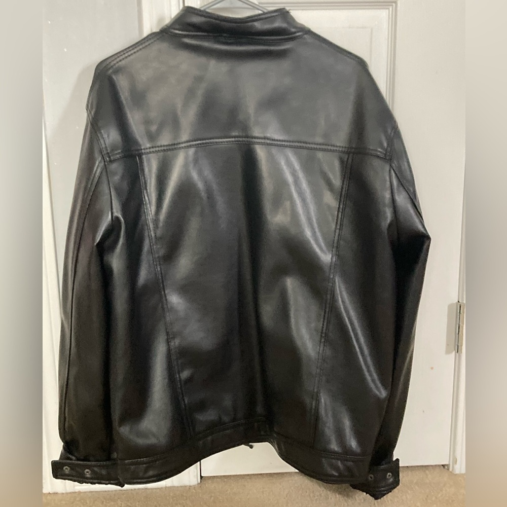 *LIKE NEW* Mens A Collezioni Italia Black Full Zip Faux Leather Jacket XXL